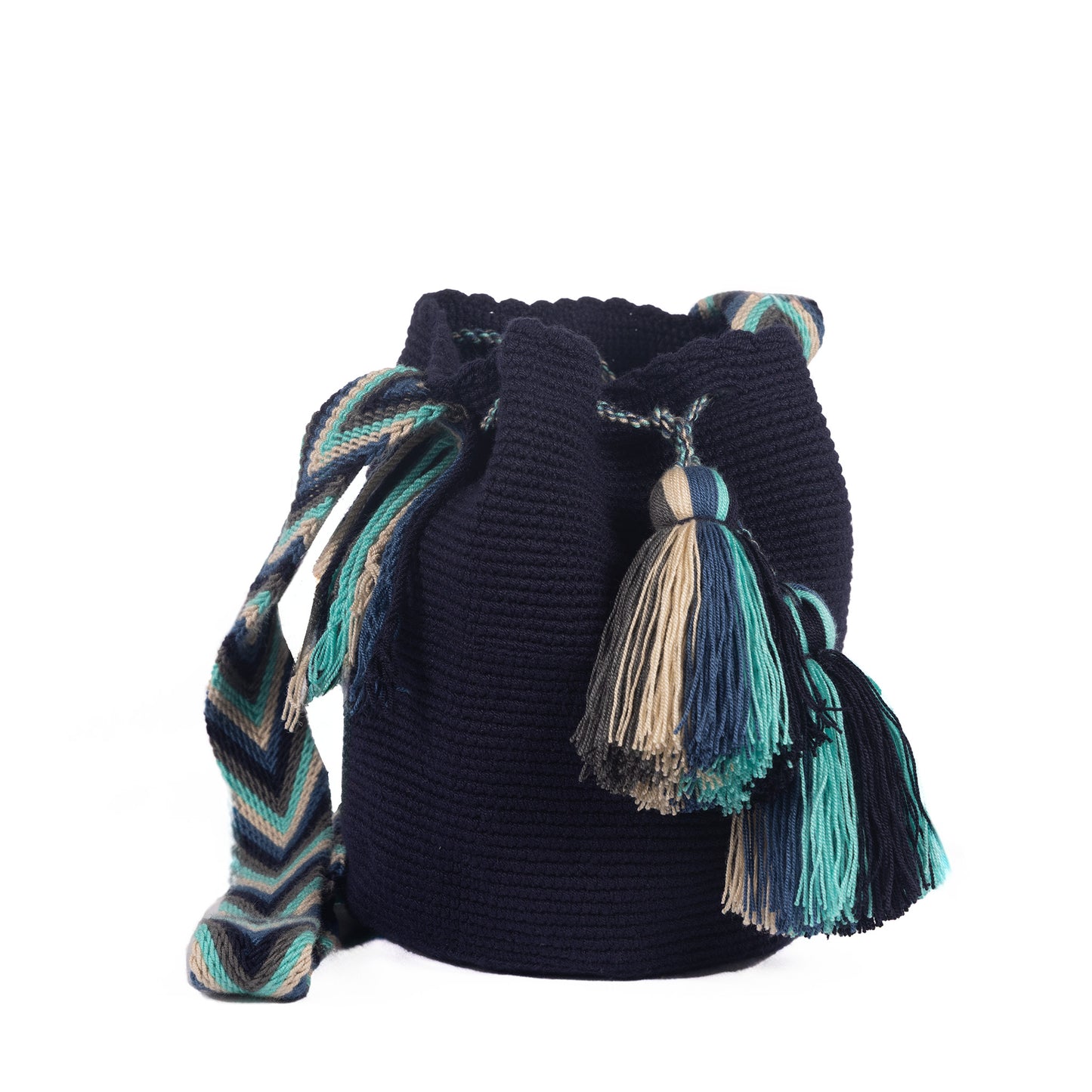 NAVY & AQUA CHEVRON BOHO PURSE