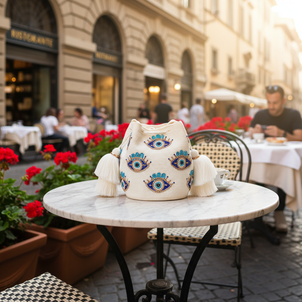 EVIL EYE BEADED BOHO ARTISAN PURSE