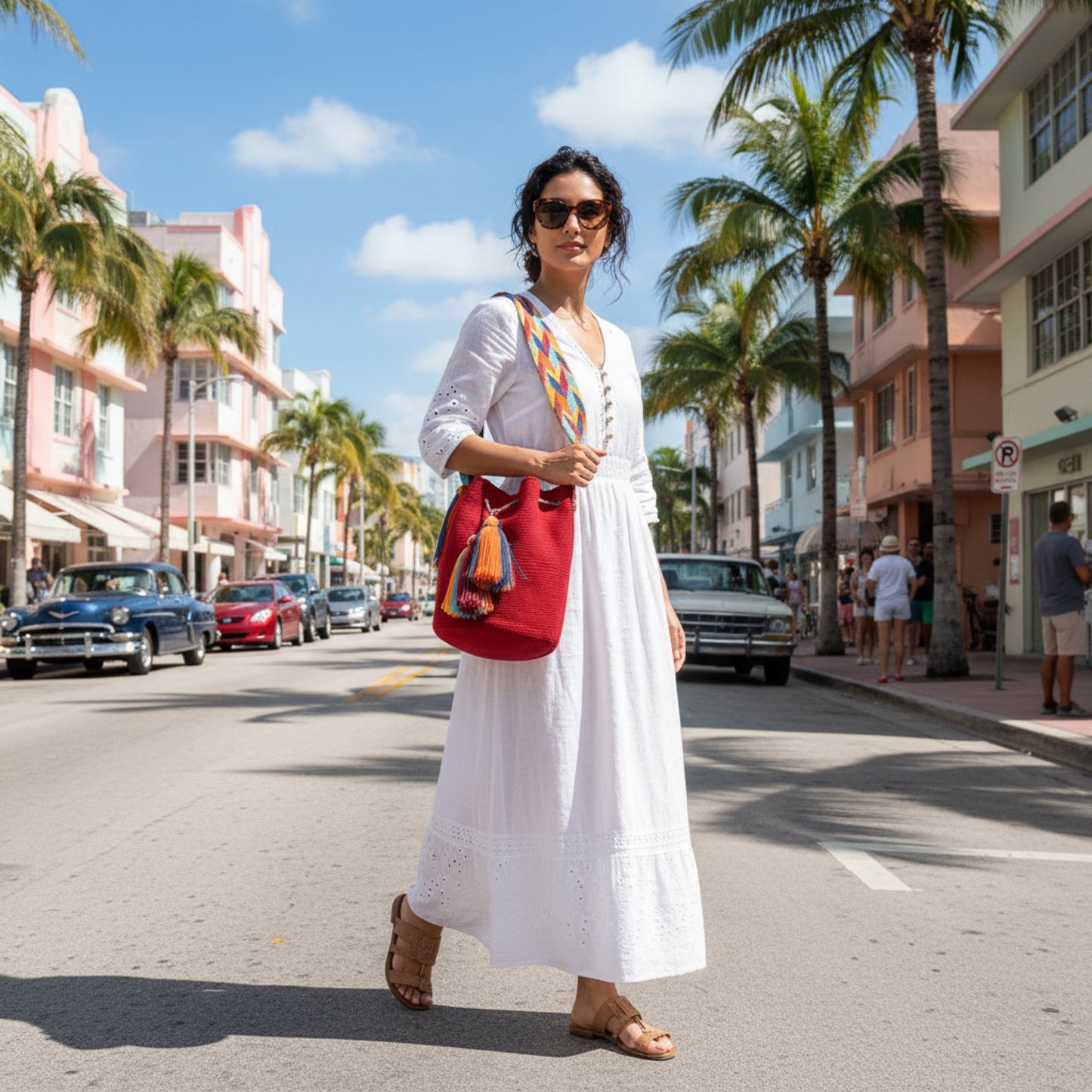 RED MULTICOLOR BOHO PURSE