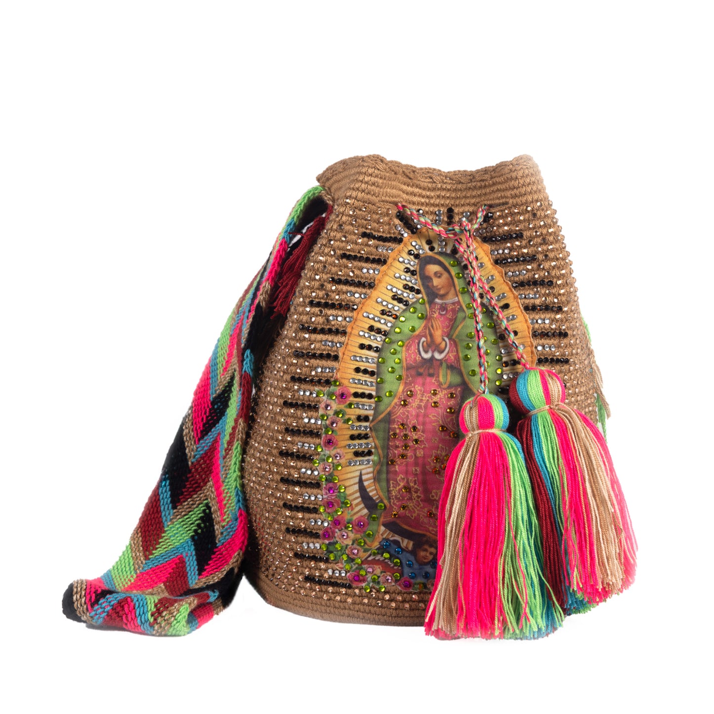 VIRGEN DE GUADALUPE EMBELLISHED BOHO ARTISAN PURSE