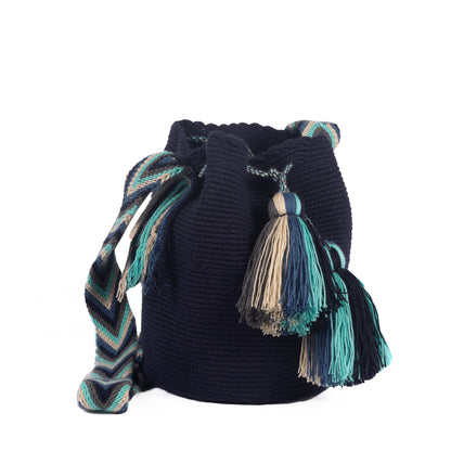 NAVY & AQUA CHEVRON BOHO PURSE
