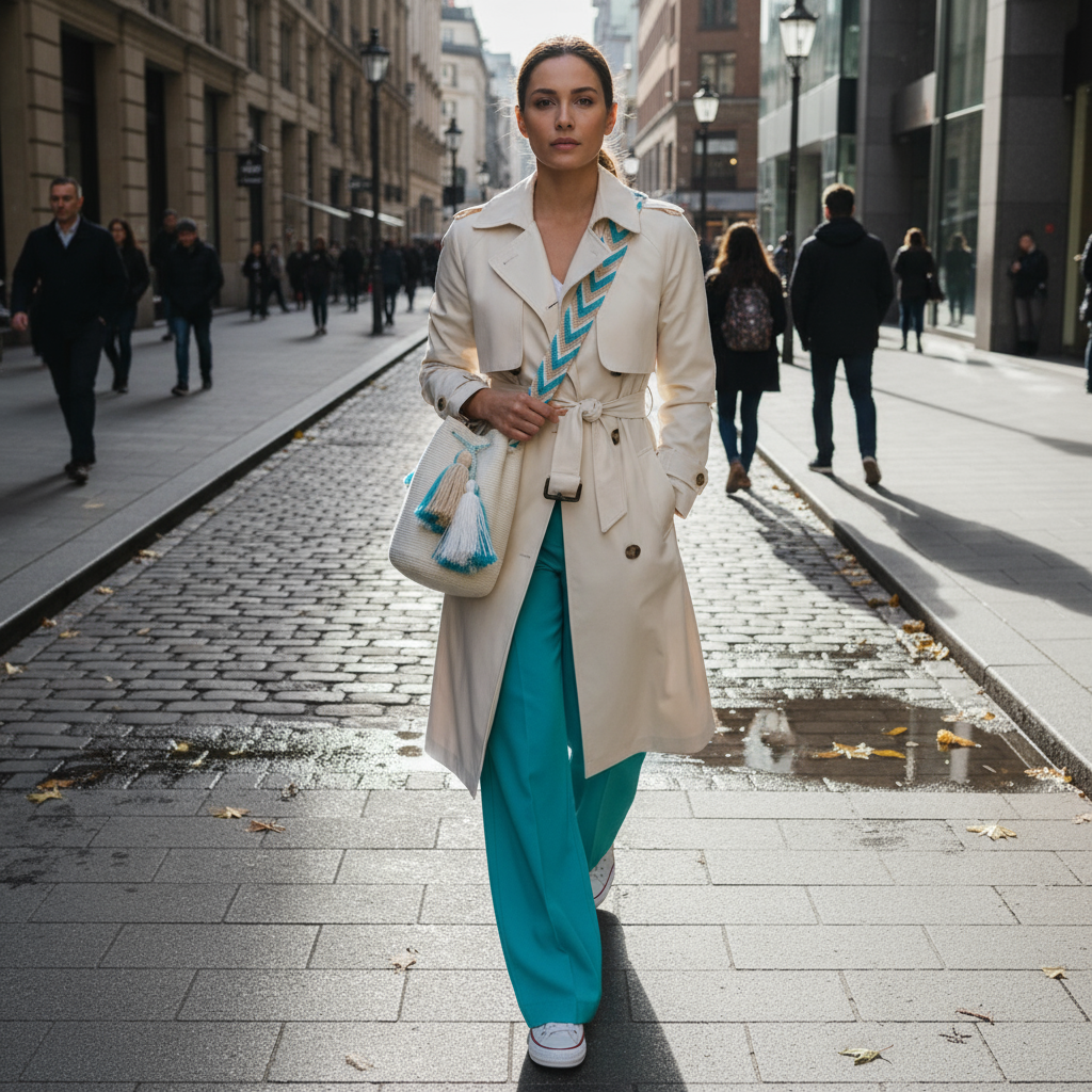 IVORY & TURQUOISE BOHO ARTISAN PURSE