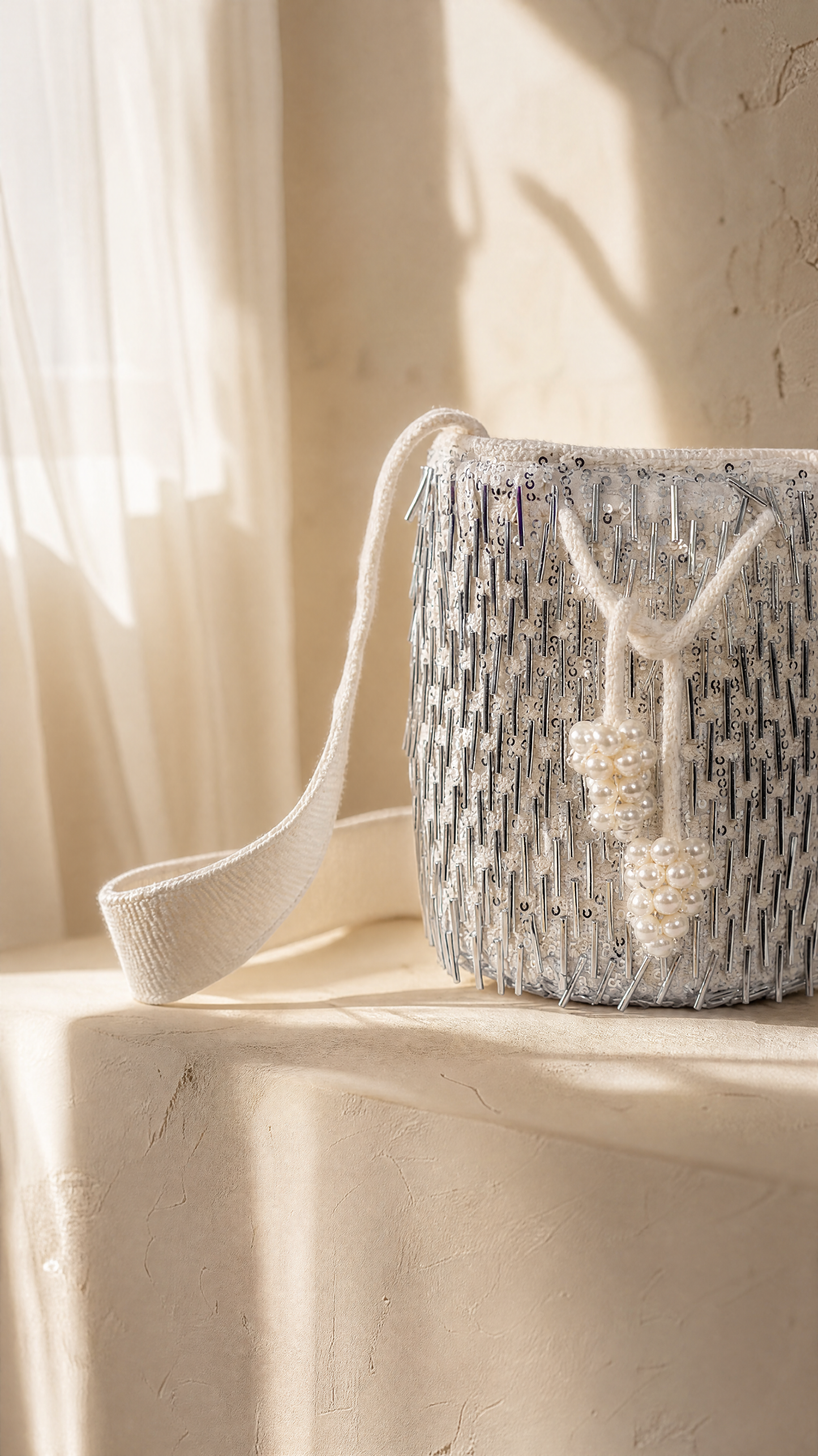 BEADED BUCKED BAG