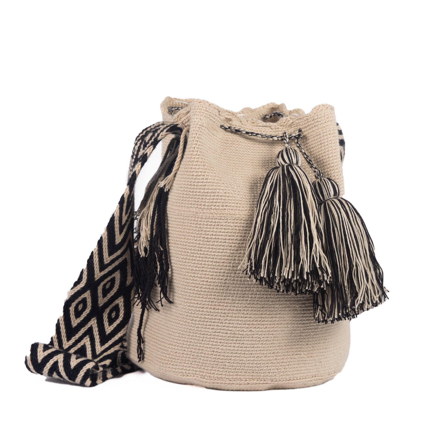 BEIGE & BLACK BOHO ARTISAN PURSE