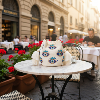 EVIL EYE BEADED BOHO ARTISAN PURSE
