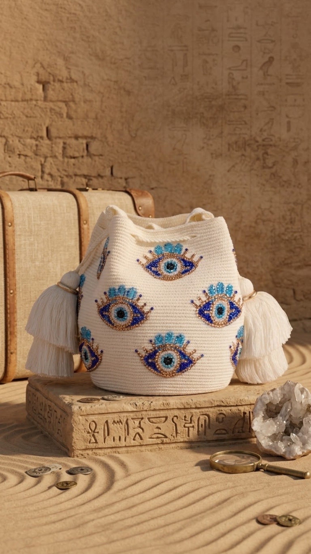 EVIL EYE BEADED BOHO ARTISAN PURSE