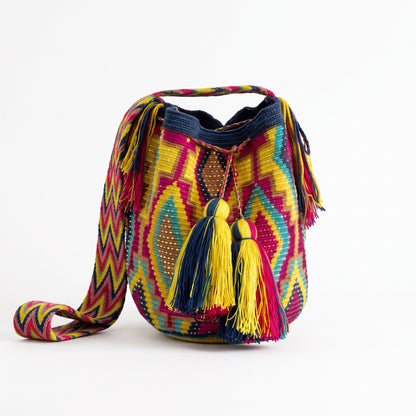 MULTICOLOR GEOMETRIC & BEADED STATEMENT PURSE