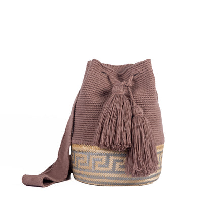 MAUVE & TAUPE WOVEN BOHO PURSE