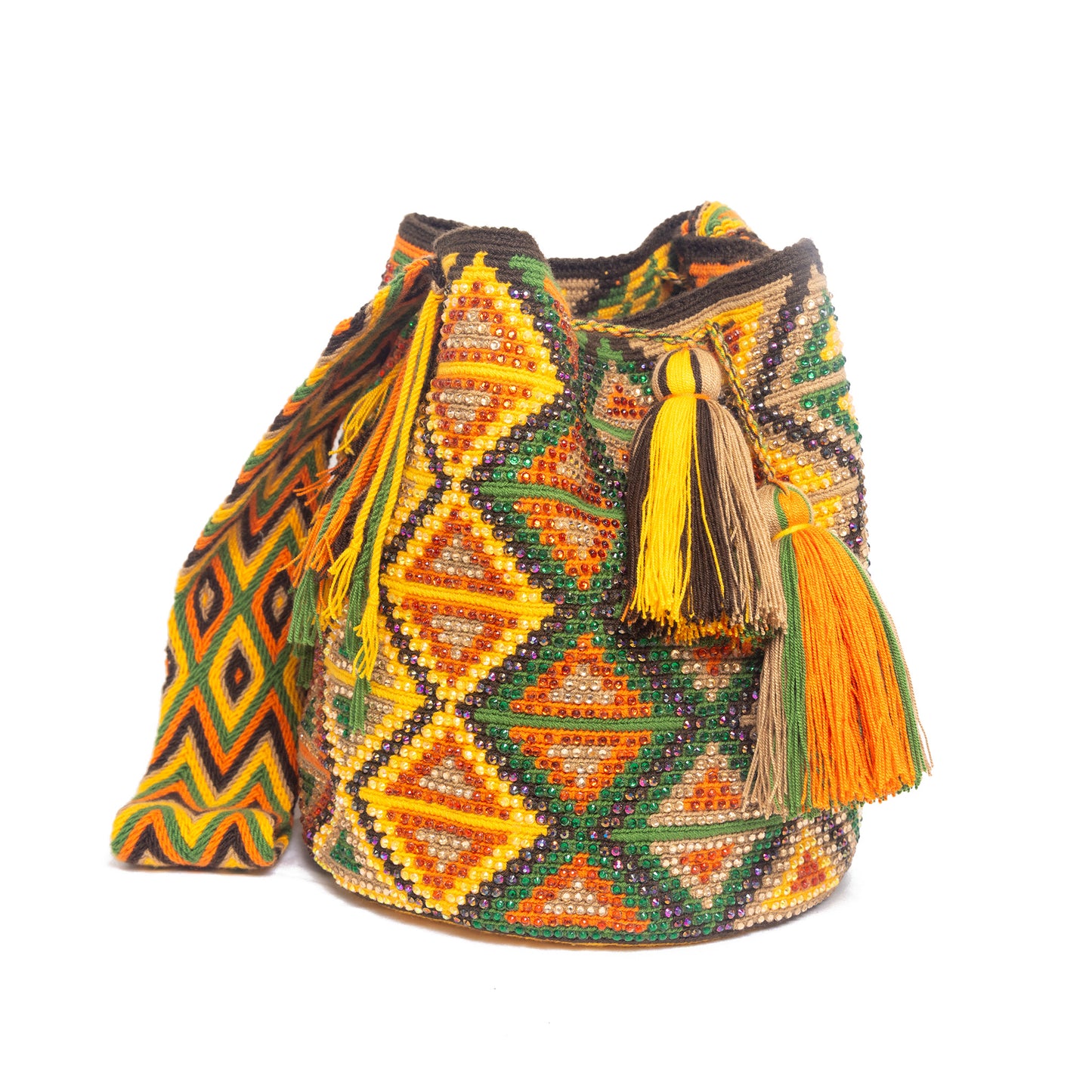 GREEN AND ORANGE BOHO ARTISAN PURSE