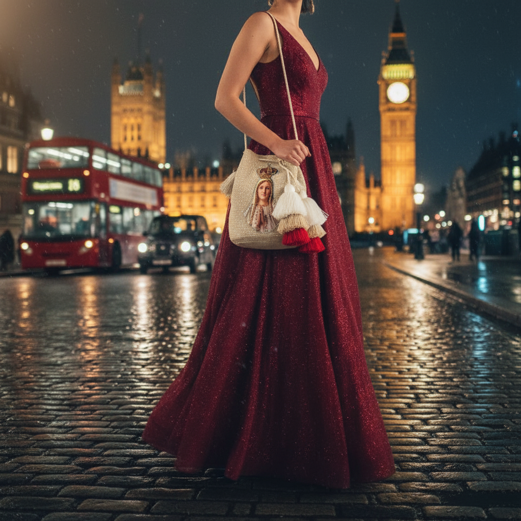 VIRGIN MARY EMBELLISHED BOHO PURSE