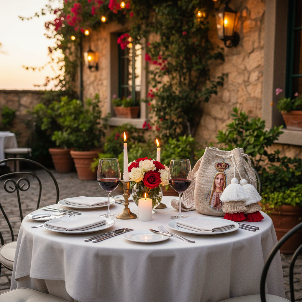 VIRGIN MARY EMBELLISHED BOHO PURSE