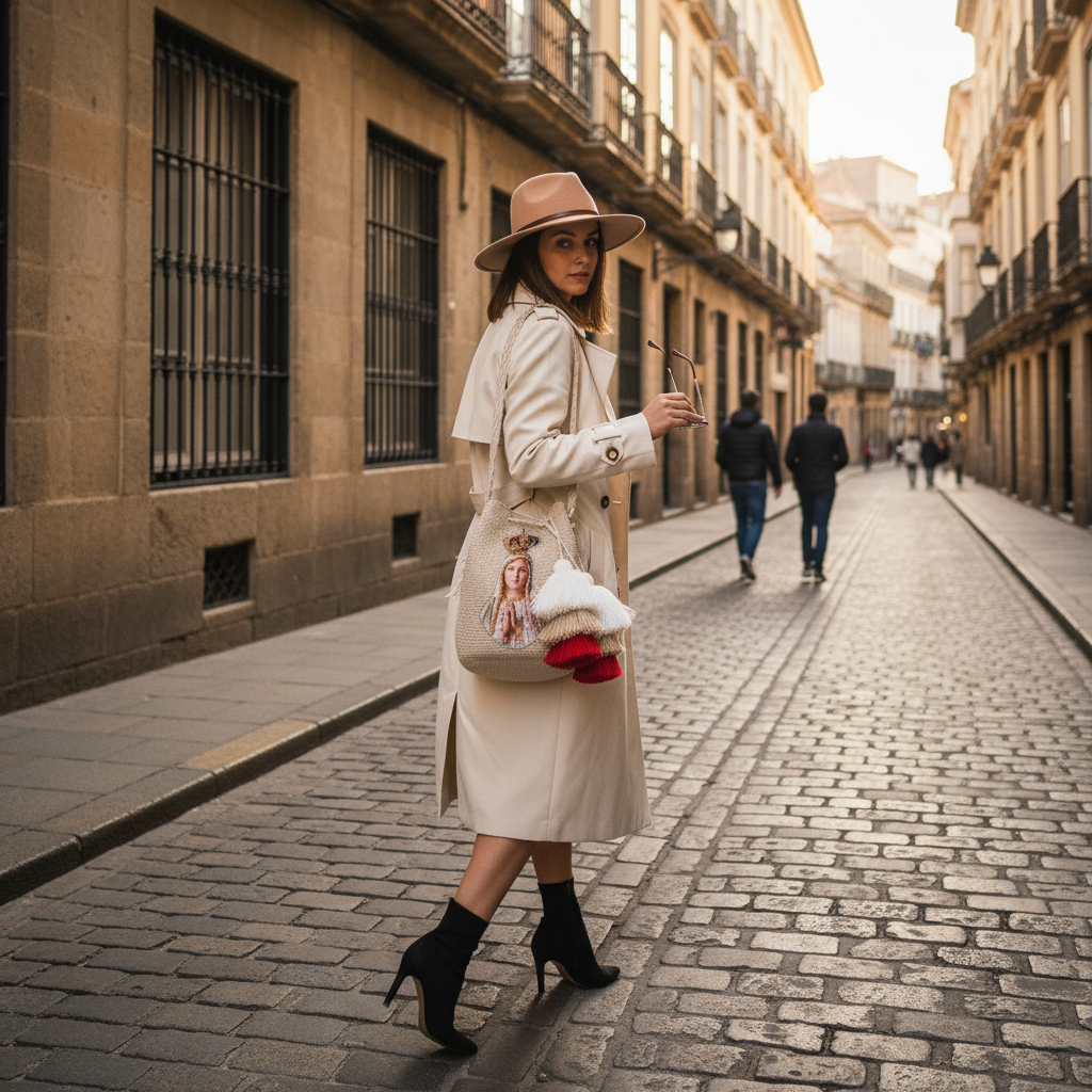 VIRGIN MARY EMBELLISHED BOHO PURSE